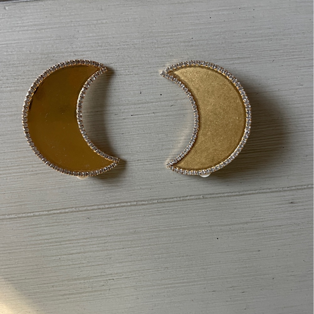 Gold Crescent Earrings Moon Tory Burch